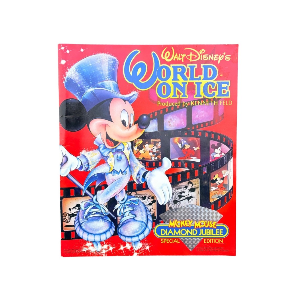 Vintage 1988 Walt Disney World On Ice Mickey Mouse Diamond Jubilee Program